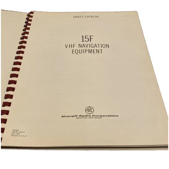 ARC Type 15F VHF Navigation Equipment Instruction Book Original + Parts Catalog - Picture 8 of 9